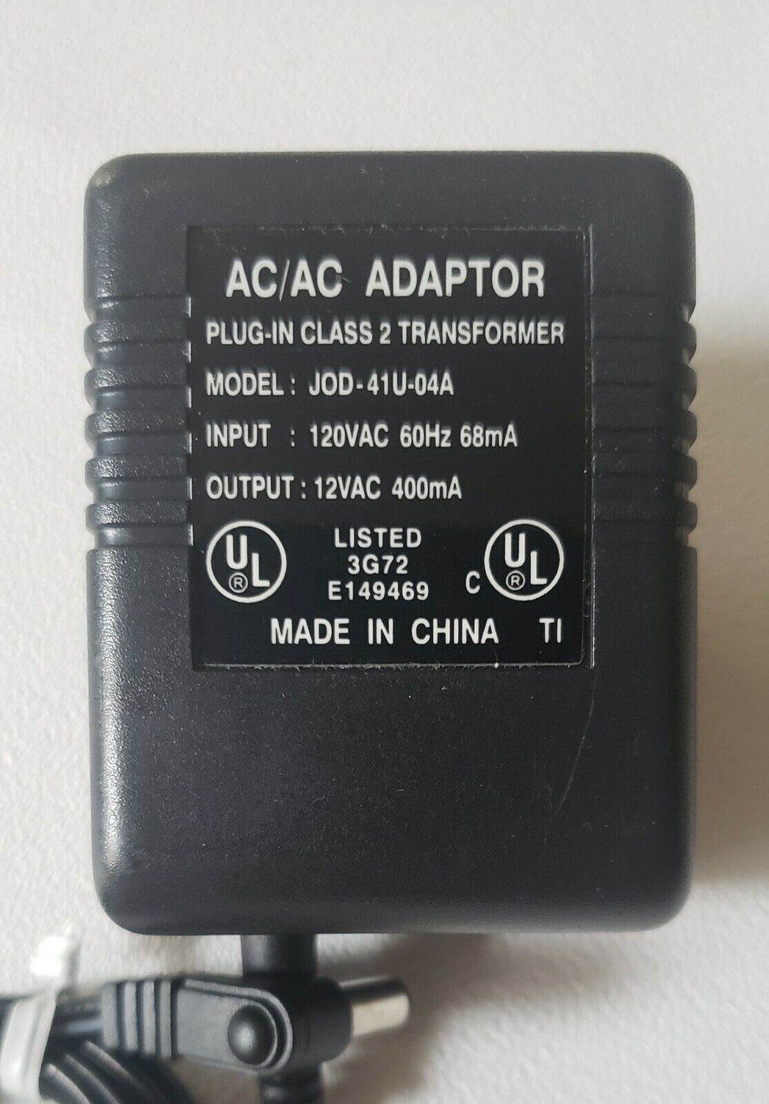 *Brand NEW*AC100-240V 50/60Hz AC DC ADAPTER 12VAC 400mA MODEL JOD-41U-04A POWER SUPPLY